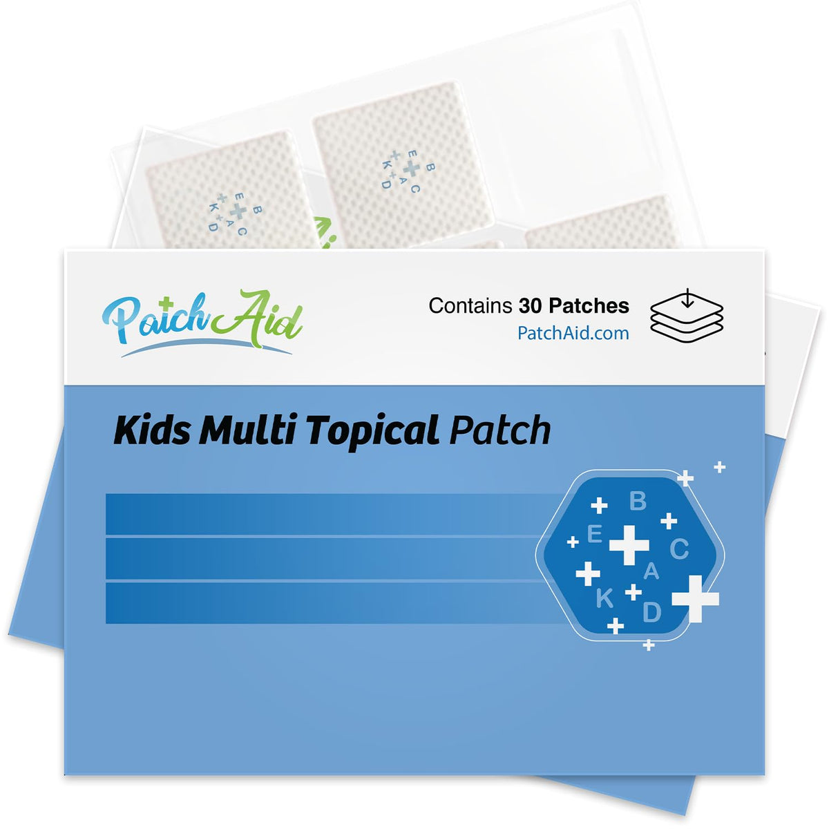 Patch Aid Kids Multi Plus Topical Patch with Omega-3 packaging front view