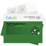 Patch Aid Multi Plus Topical Patch front view with packaging