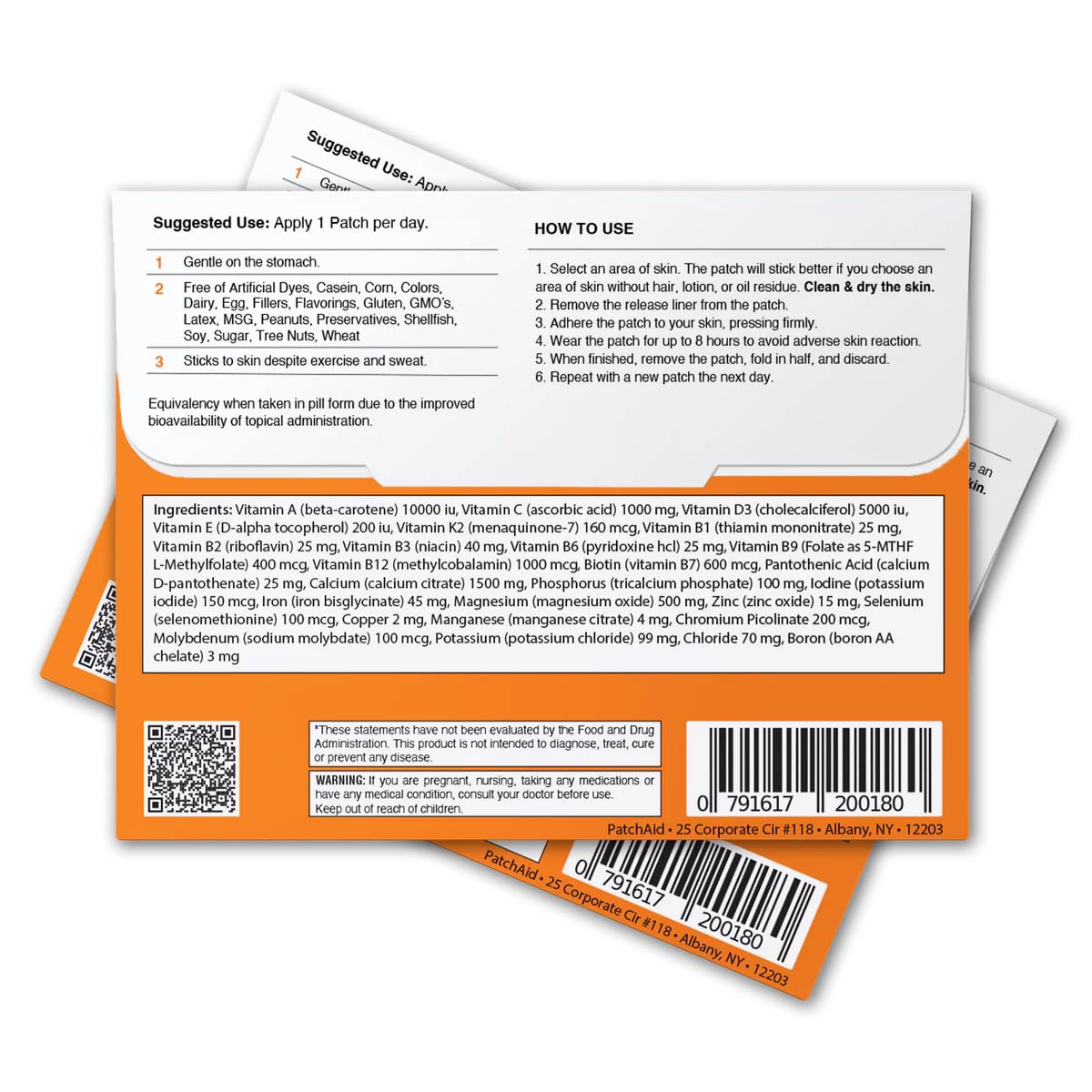 Patch Aid Multivitamin Patches applied to shoulder