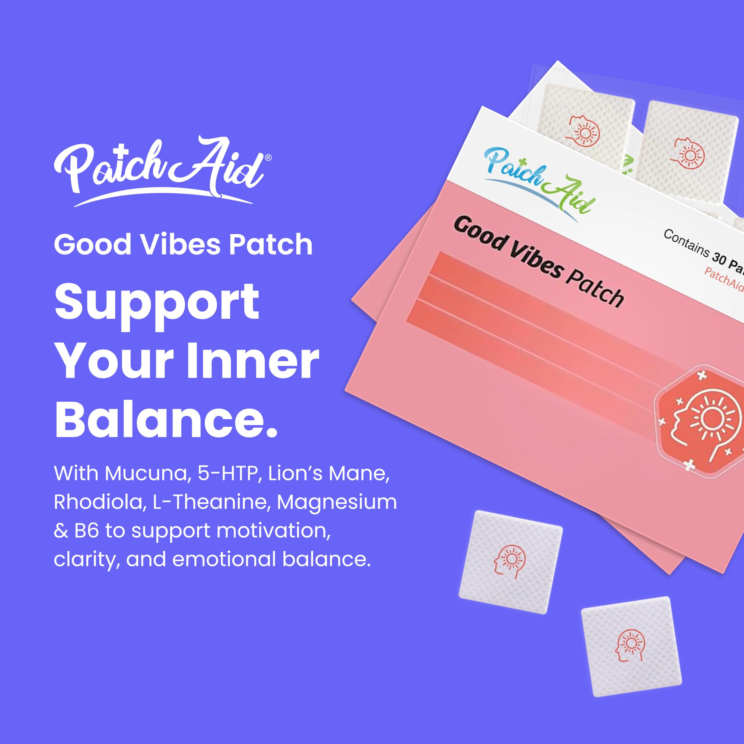 Patch Aid packaging showing multiple vitamin patches