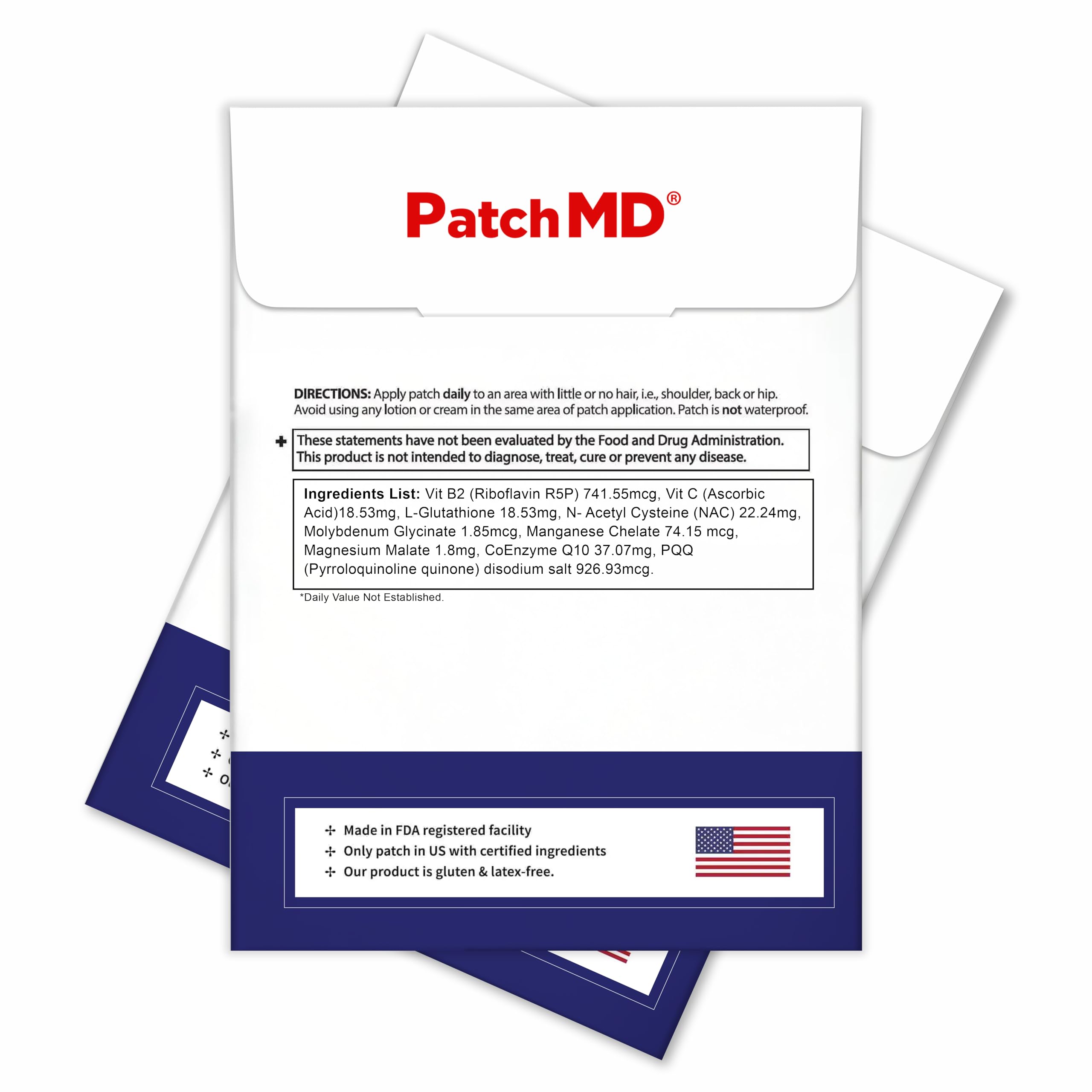 PatchMD Blended Vitamin & Mineral Supplement side view showing patches