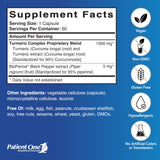 Patient One Turmeric Complex 100g side view showing capsule details
