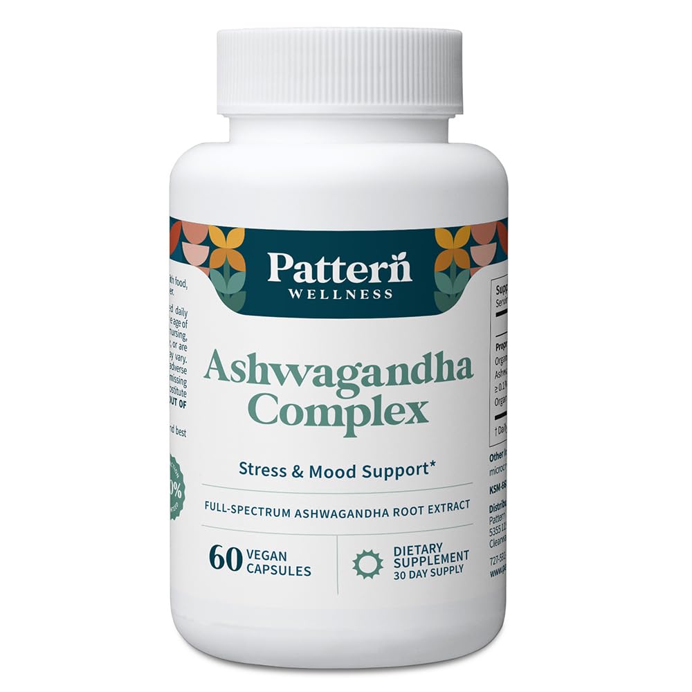 Pattern Wellness Ashwagandha Capsules 60 count front view