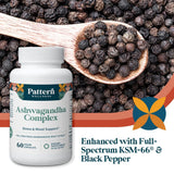 Pattern Wellness Ashwagandha Capsules with ingredients list
