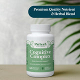 Pattern Wellness B-Complex supplement bottle with a plant background