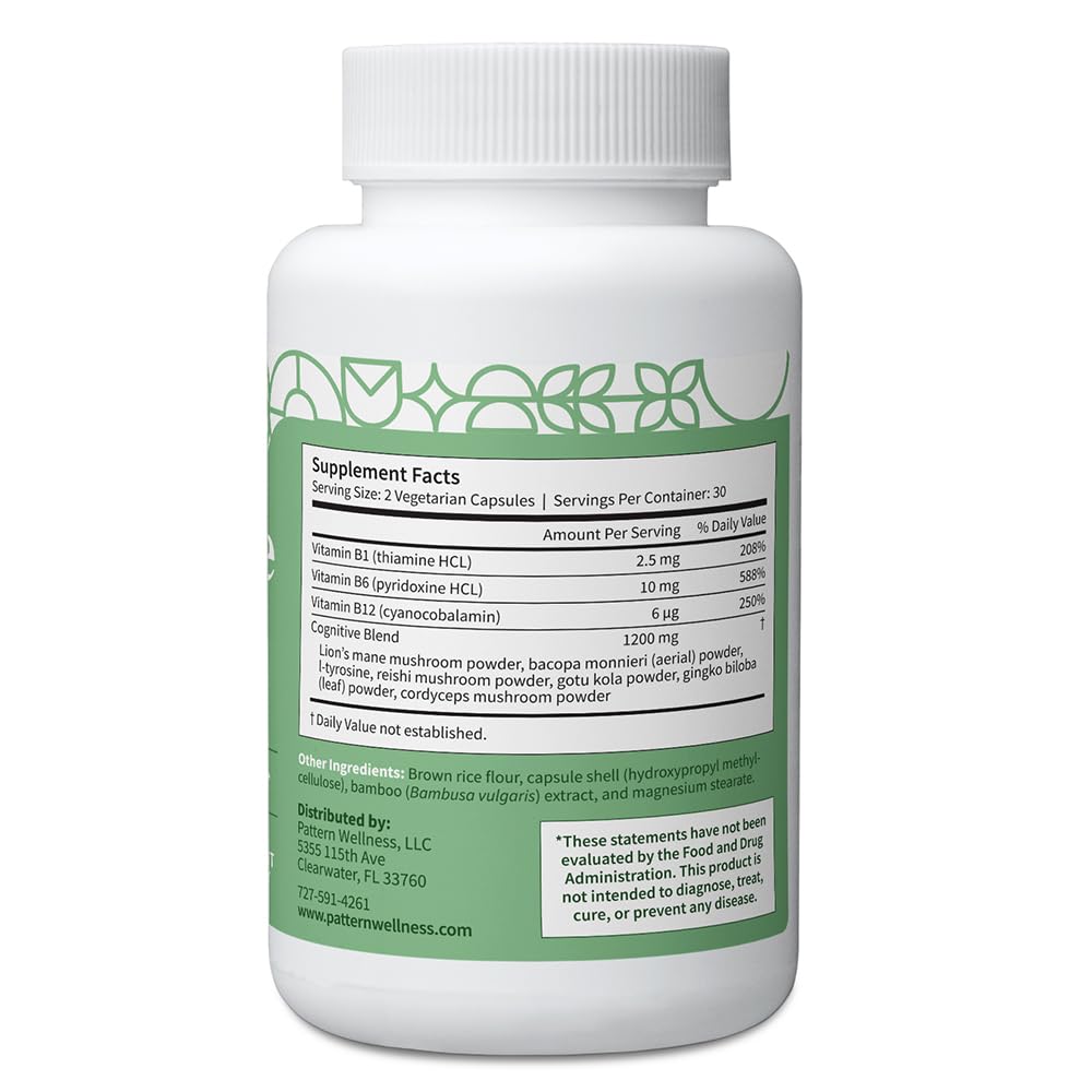 Pattern Wellness B-Complex supplement side view of bottle