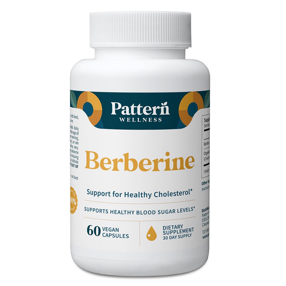 Pattern Wellness Berberine HCl & Organic Ceylon Cinnamon Capsules front view