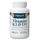 Pattern Wellness Calcium K2 D3 Supplement 60 Capsules front view