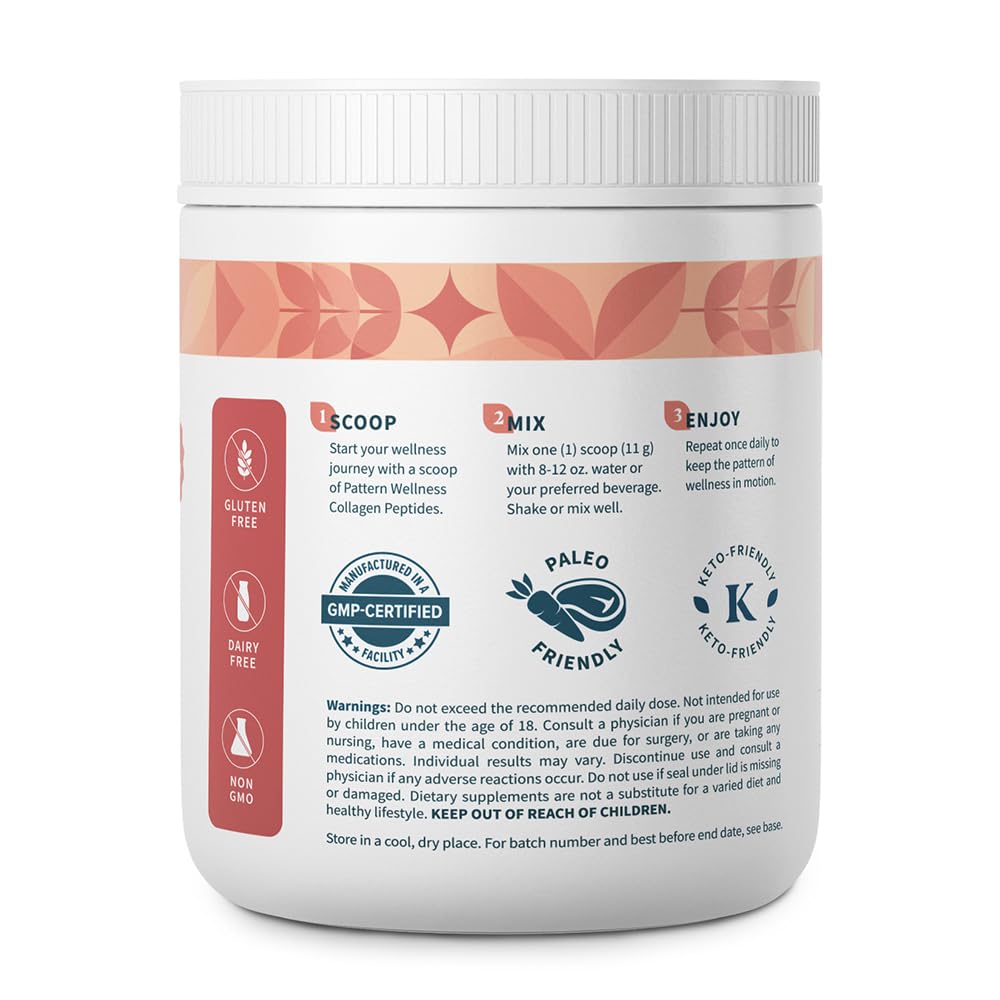 Pattern Wellness Collagen Peptides Powder 544g packaging