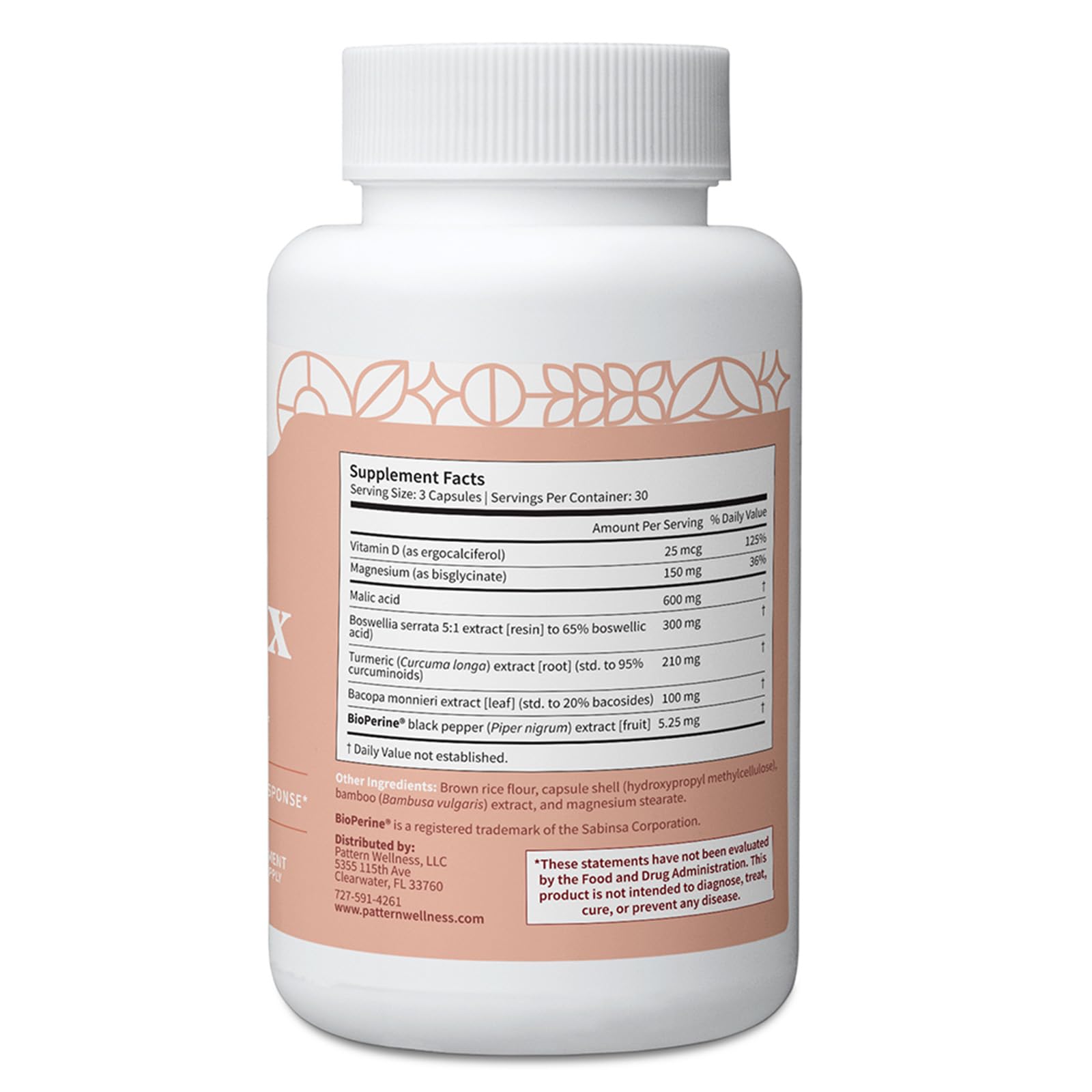 Pattern Wellness Daily Support Capsules bottle with label