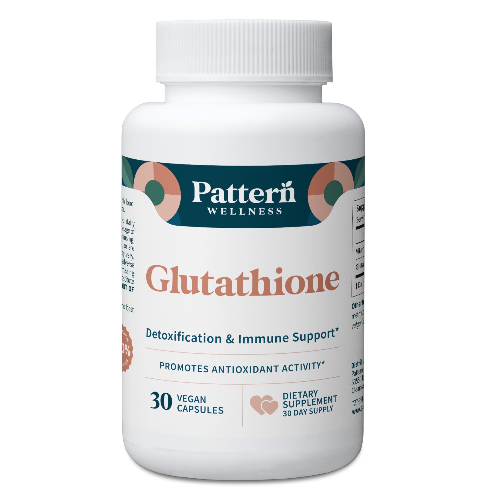 Pattern Wellness Glutathione & Vitamin C Capsules front view