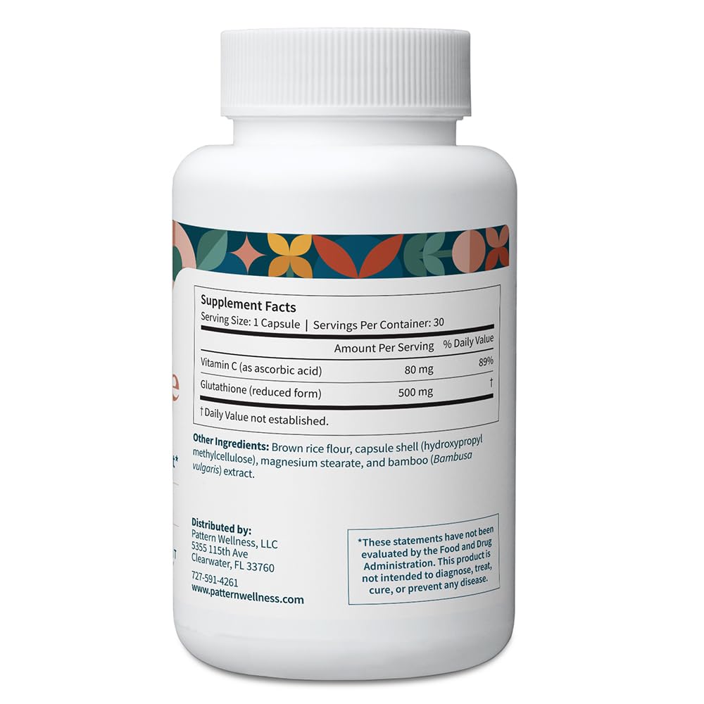 Pattern Wellness Glutathione & Vitamin C Capsules packaging