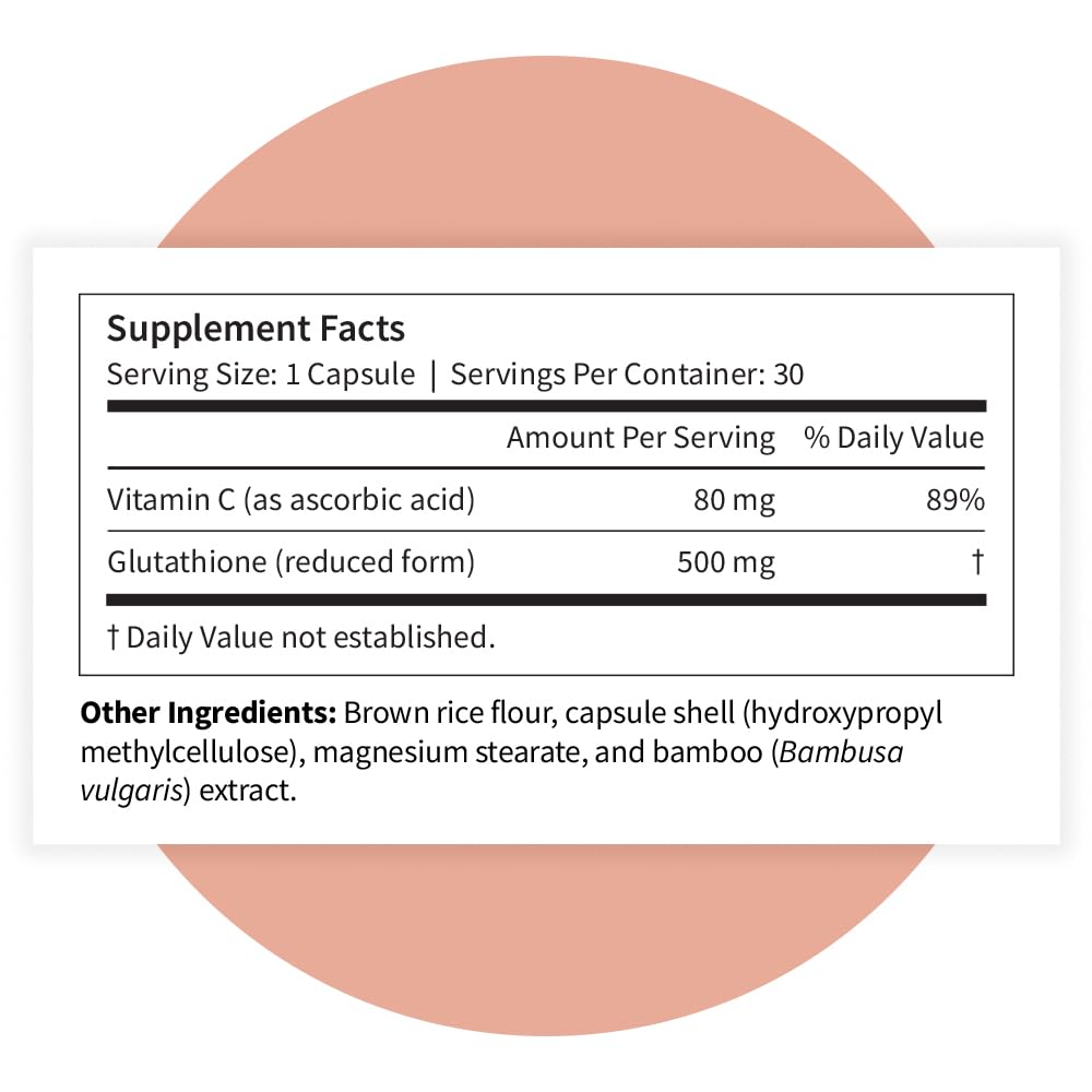 Pattern Wellness Glutathione & Vitamin C Capsules with a measuring spoon