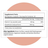 Pattern Wellness Glutathione & Vitamin C Capsules with a measuring spoon