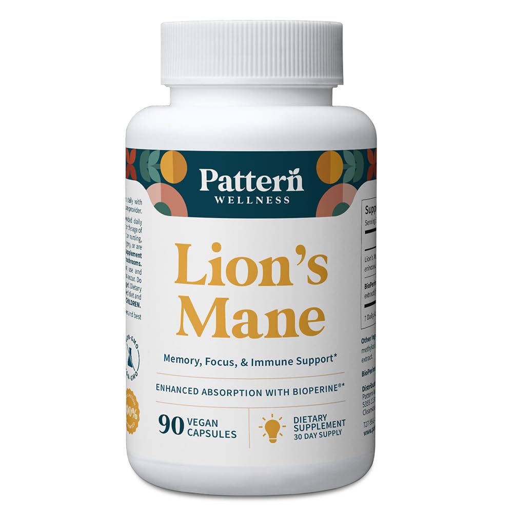 Pattern Wellness Lion's Mane Mushroom Capsules front view