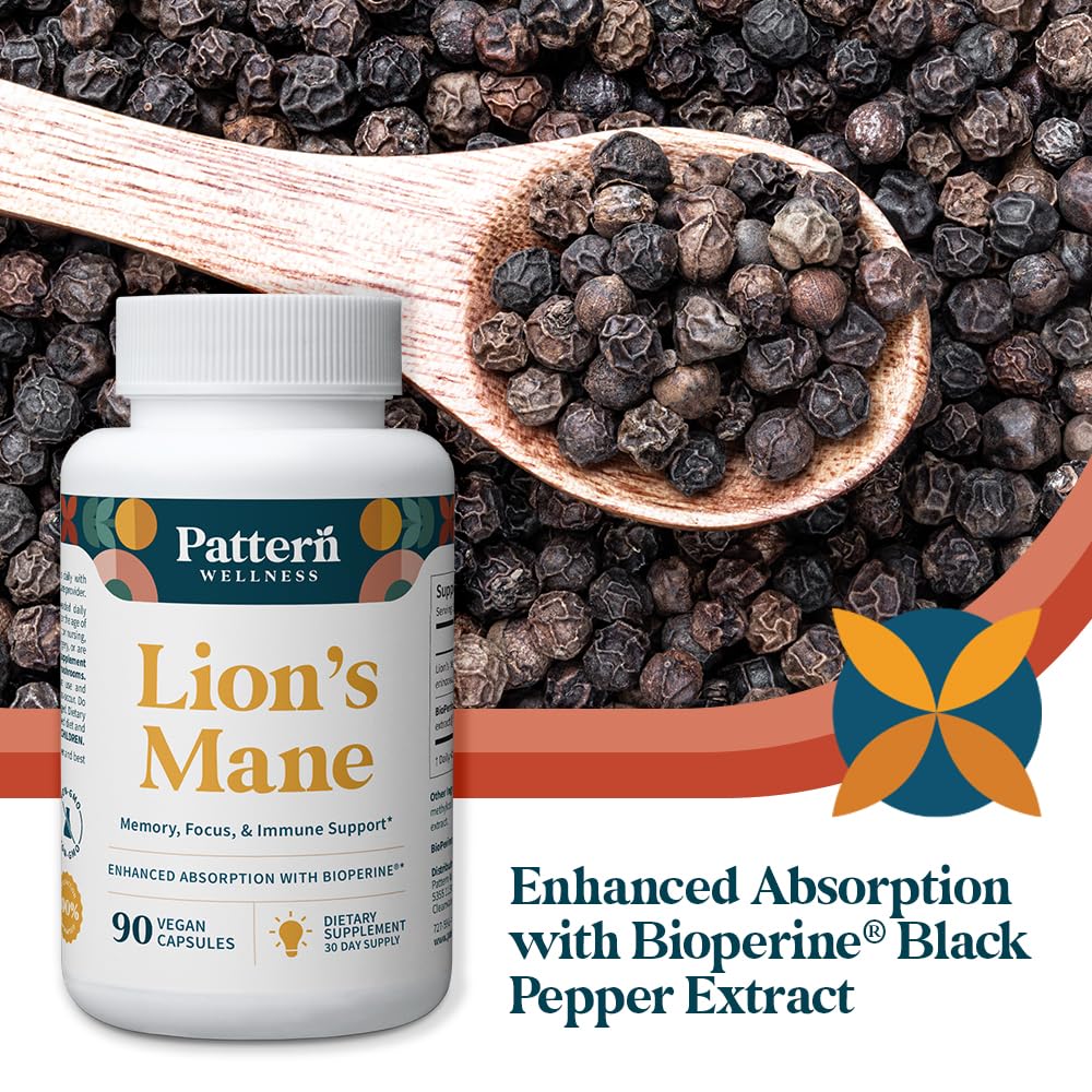 Pattern Wellness Lion's Mane Mushroom Capsules lifestyle scene