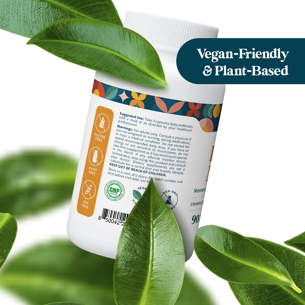Pattern Wellness Lion's Mane Mushroom Capsules packaging details