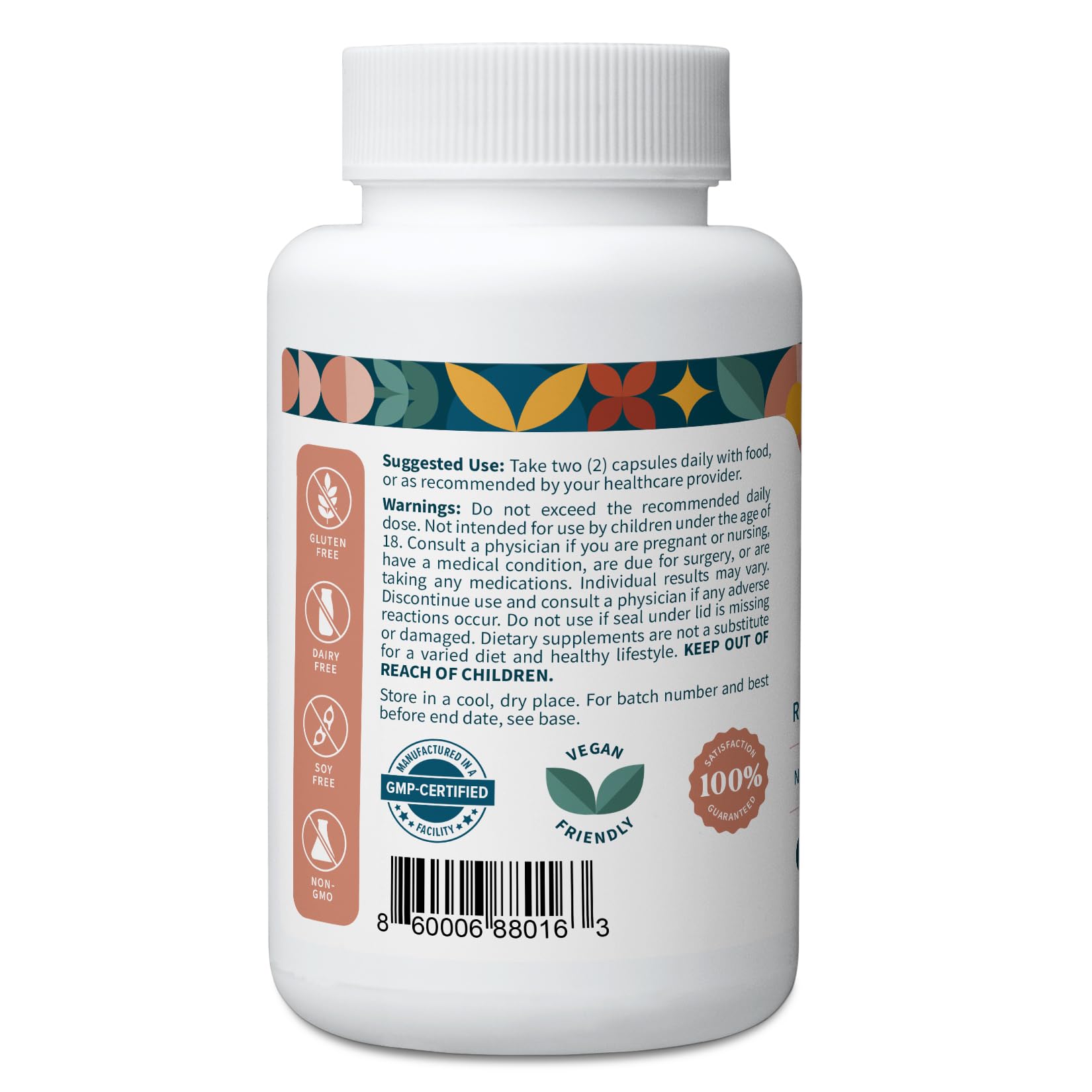 Pattern Wellness Maca Root Capsules bottle side view