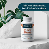 Pattern Wellness Maca Root Capsules with a lifestyle background