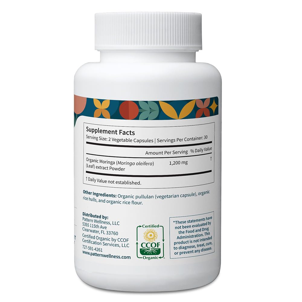 Pattern Wellness Moringa Oleifera Capsules ingredients list
