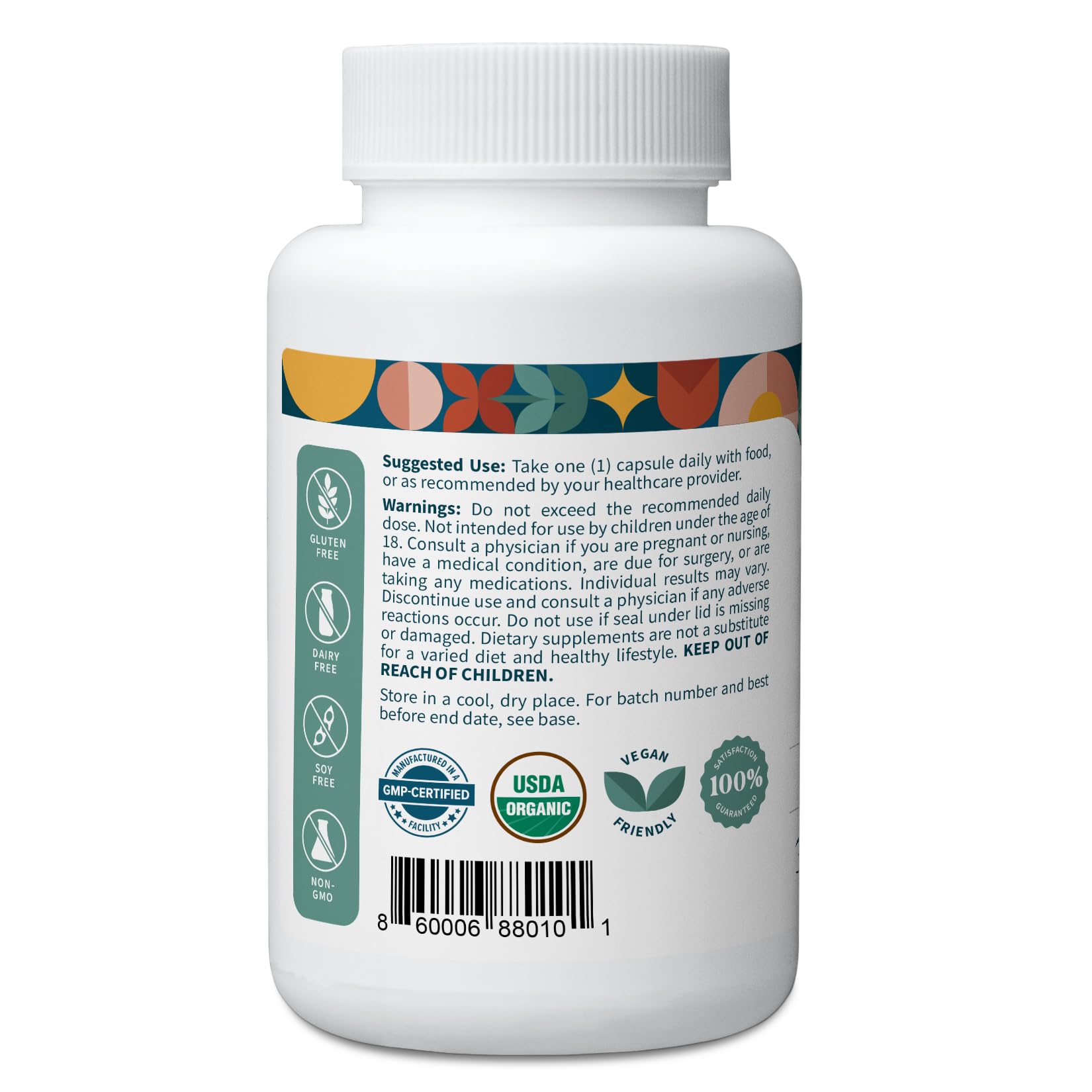 Pattern Wellness Organic Garlic Capsules bottle with label