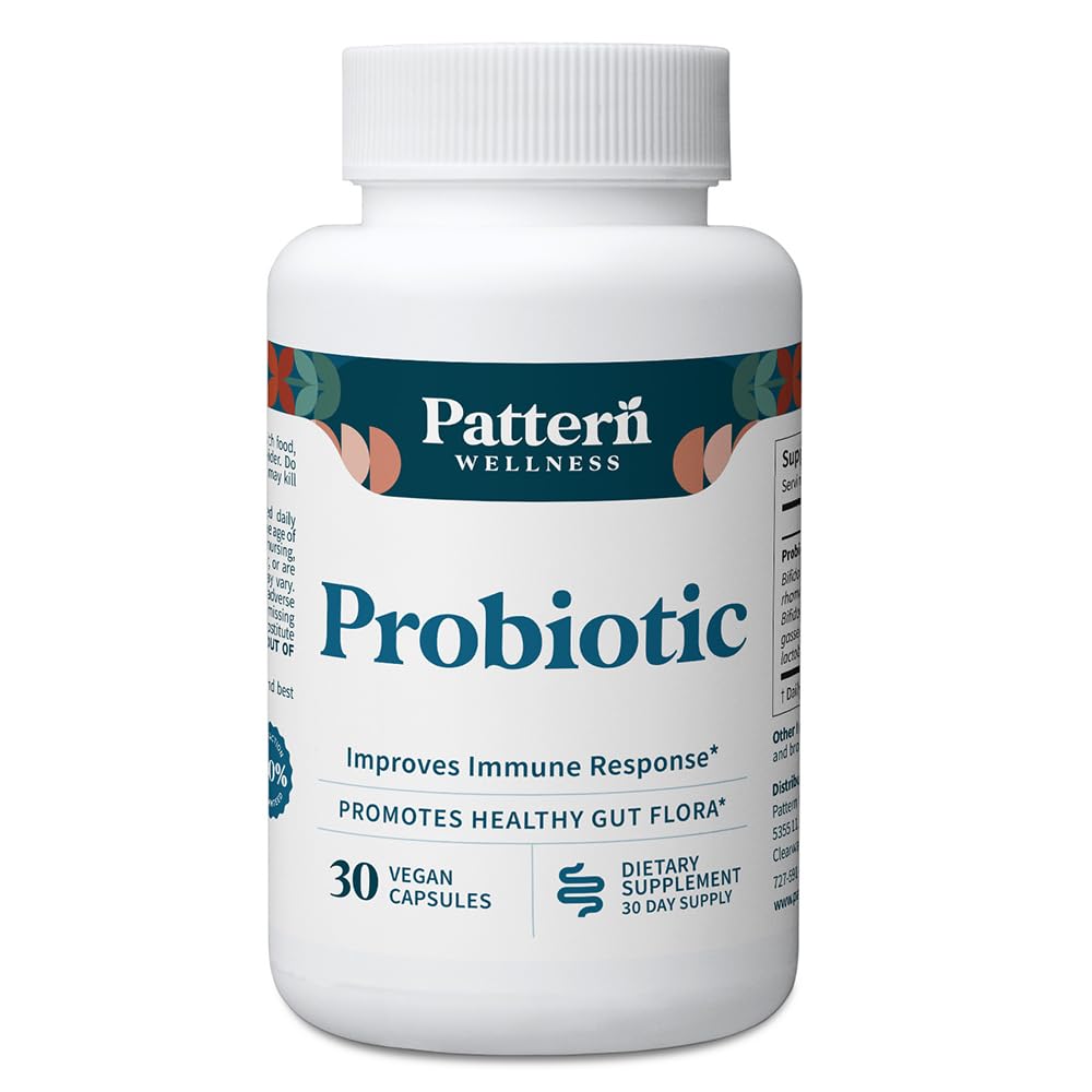 Pattern Wellness Probiotic Capsules front view with label