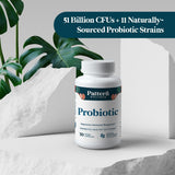 Pattern Wellness Probiotic Capsules with measuring spoon for dosage