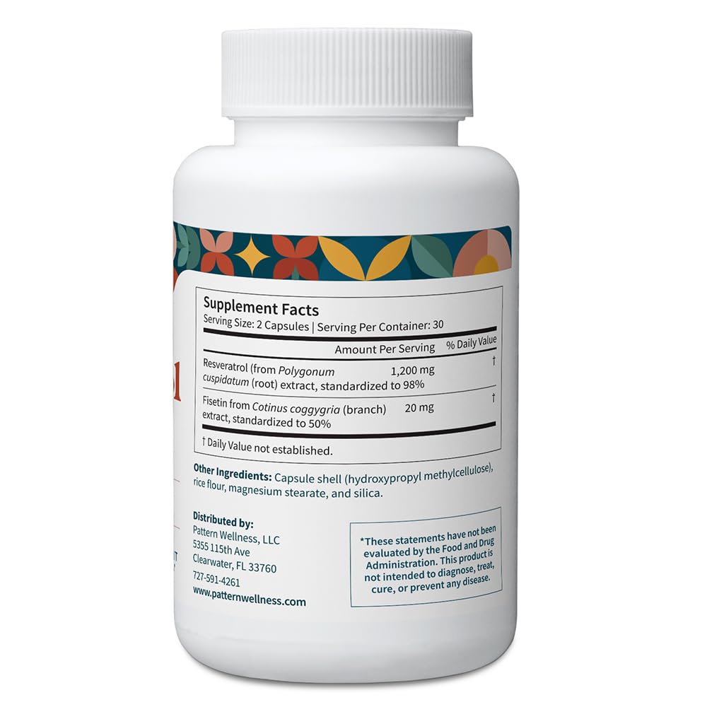 Pattern Wellness Resveratrol supplement ingredients list