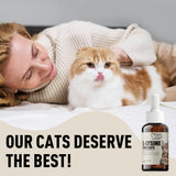 Paw & Purr Liquid L-Lysine Supplement for Cats in use with cat