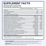 PAYAOCZ Calcium Magnesium Zinc Gummies showing the nutritional information