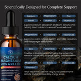 PAYAOCZ Calcium Magnesium Zinc Liquid Supplement placed next to a glass of water
