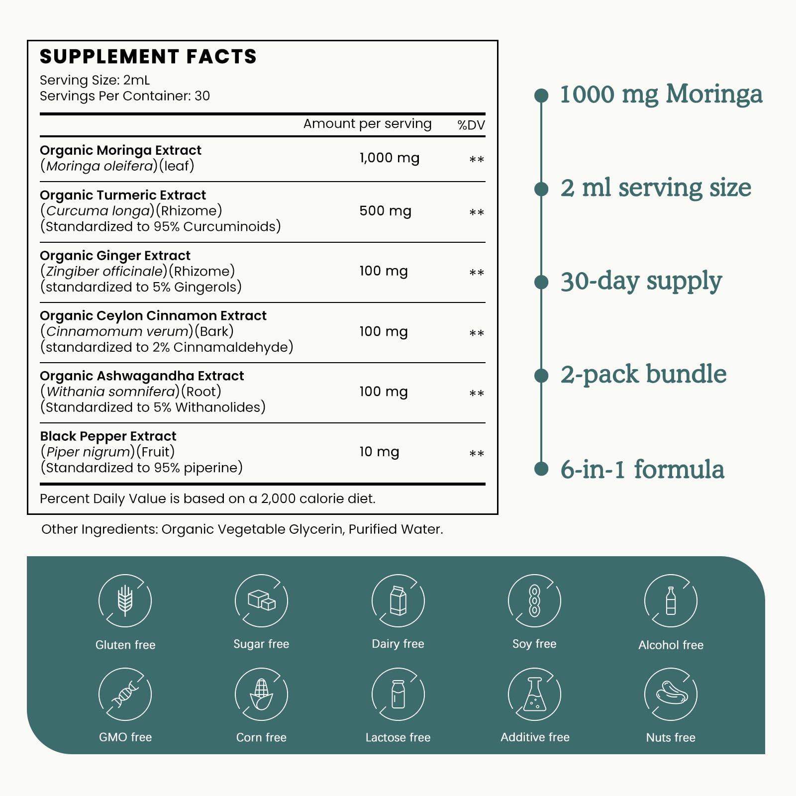 PAYAOCZ Moringa Leaf Extract Liquid Supplement dropper close-up