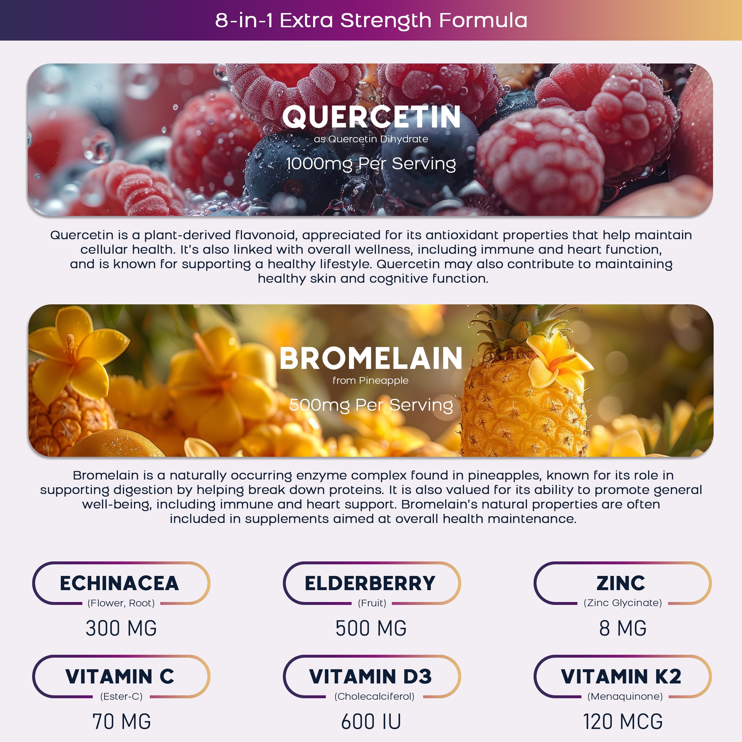 PAYAOCZ Organic Quercetin Gummies Blueberry ingredients list