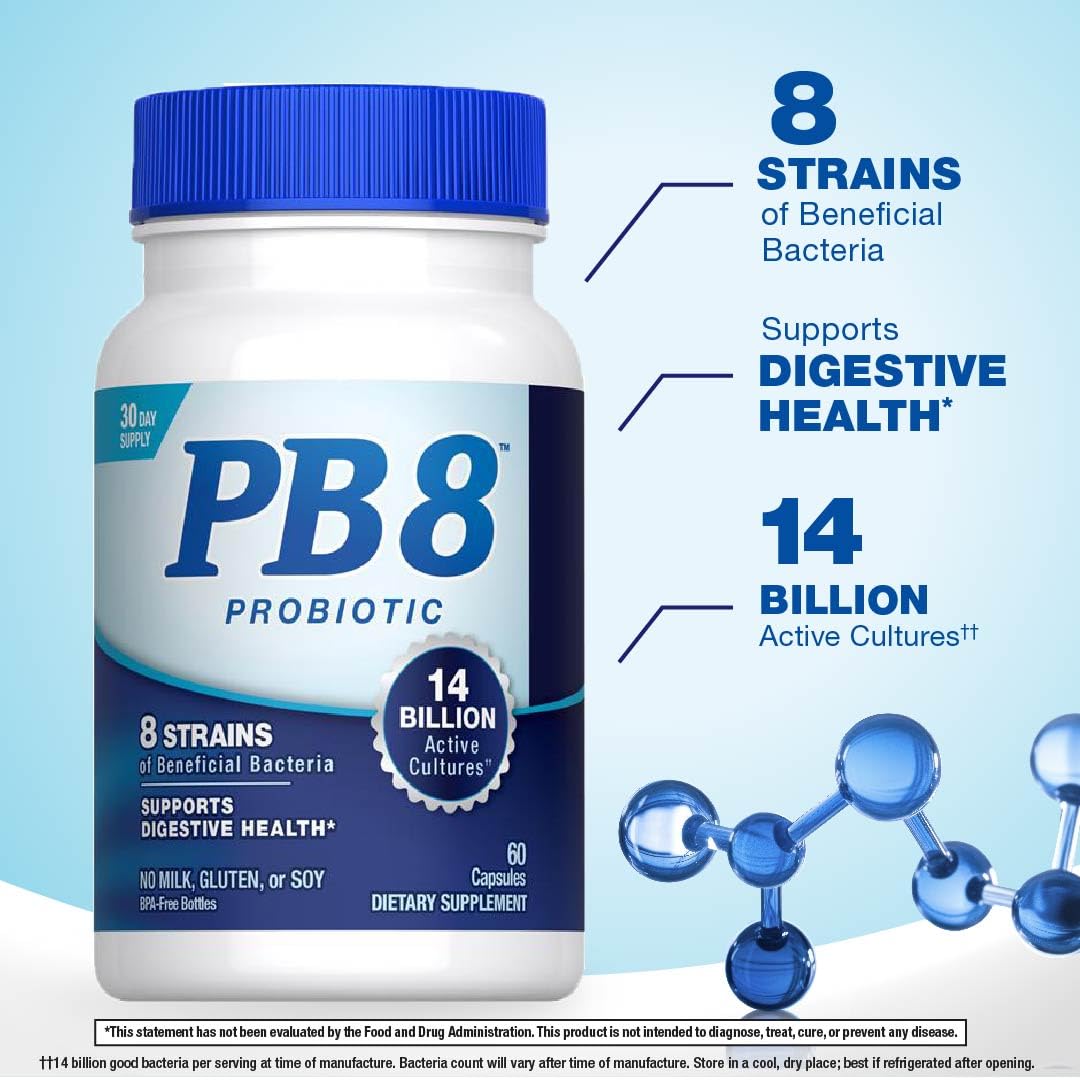 PB 8 Acidophilus Probiotic Capsules back view with ingredient list