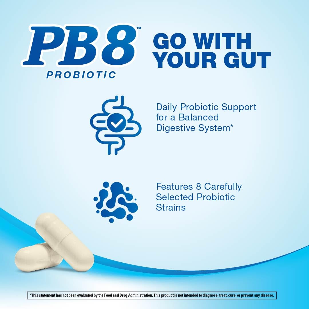 PB 8 Acidophilus Probiotic Capsules opened bottle showing capsules