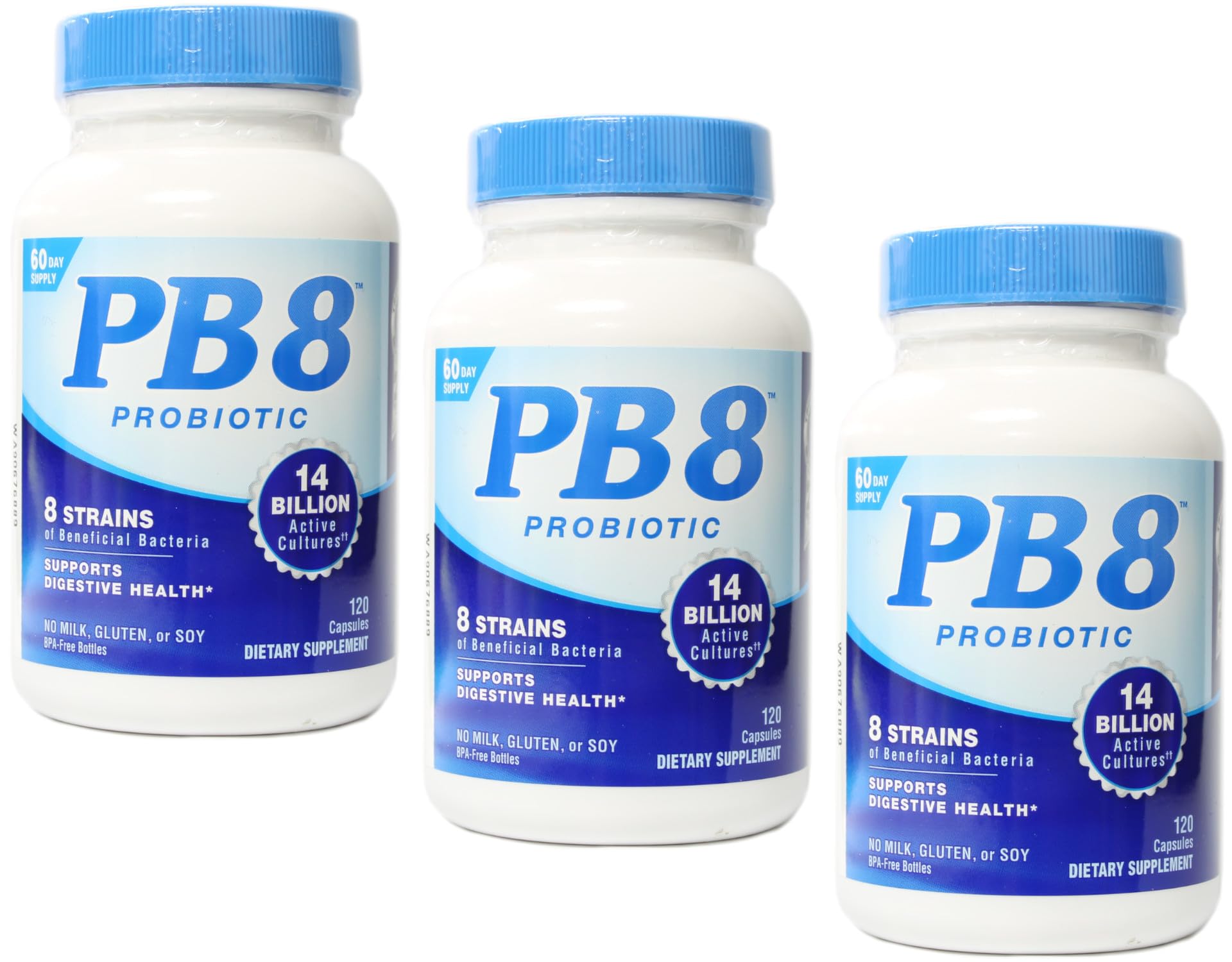PB 8 Probiotic 3-Pack 120 Capsules front view