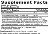 PB 8 Probiotic ingredients list on bottle