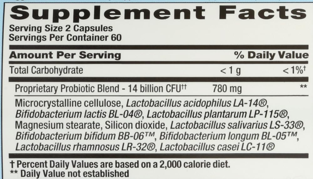PB 8 Probiotic Supplement Value Pack of 2, ingredients list