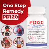 PD120 CoQ10 Supplement bottle with black garlic and beet root extract