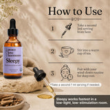 peace. love.. Sleepy Liquid Supplement 2fl oz with water for mixing