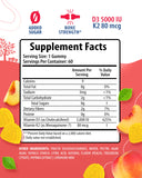 Peach-flavoured gummies close-up