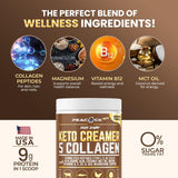 Peacock Max Collagen Coffee Creamer Powder in a smoothie