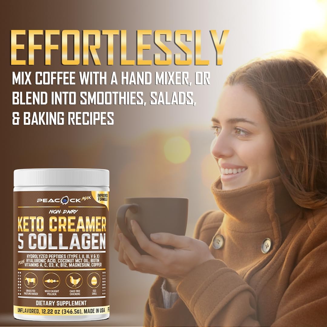 Peacock Max Collagen Coffee Creamer Powder multipack options