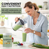 Peacock Max Superfood Reds & Greens Prebiotic Powder lifestyle scene with smoothie