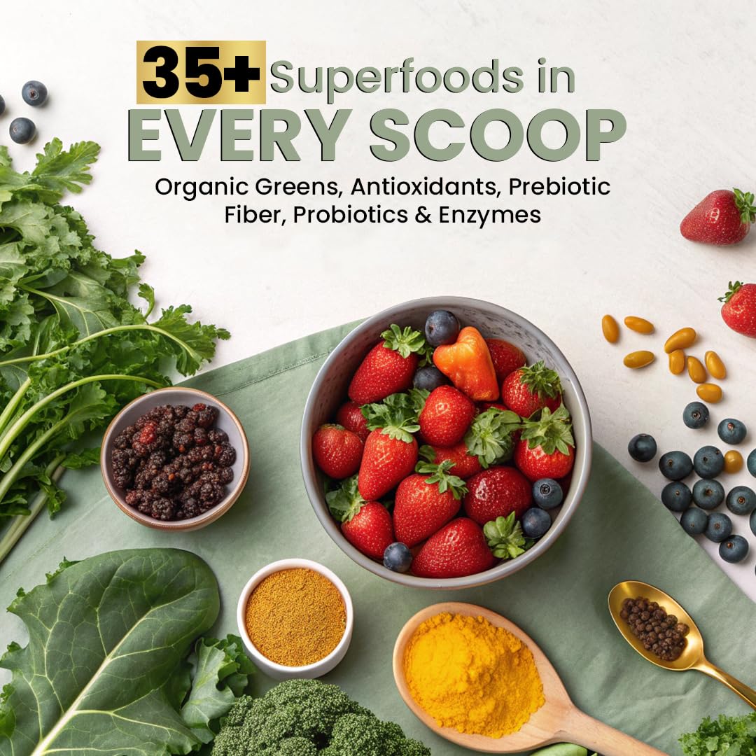 Peacock Max Superfood Reds & Greens Prebiotic Powder nutritional information