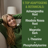 Peak Performance Ashwagandha supplement with a measuring spoon