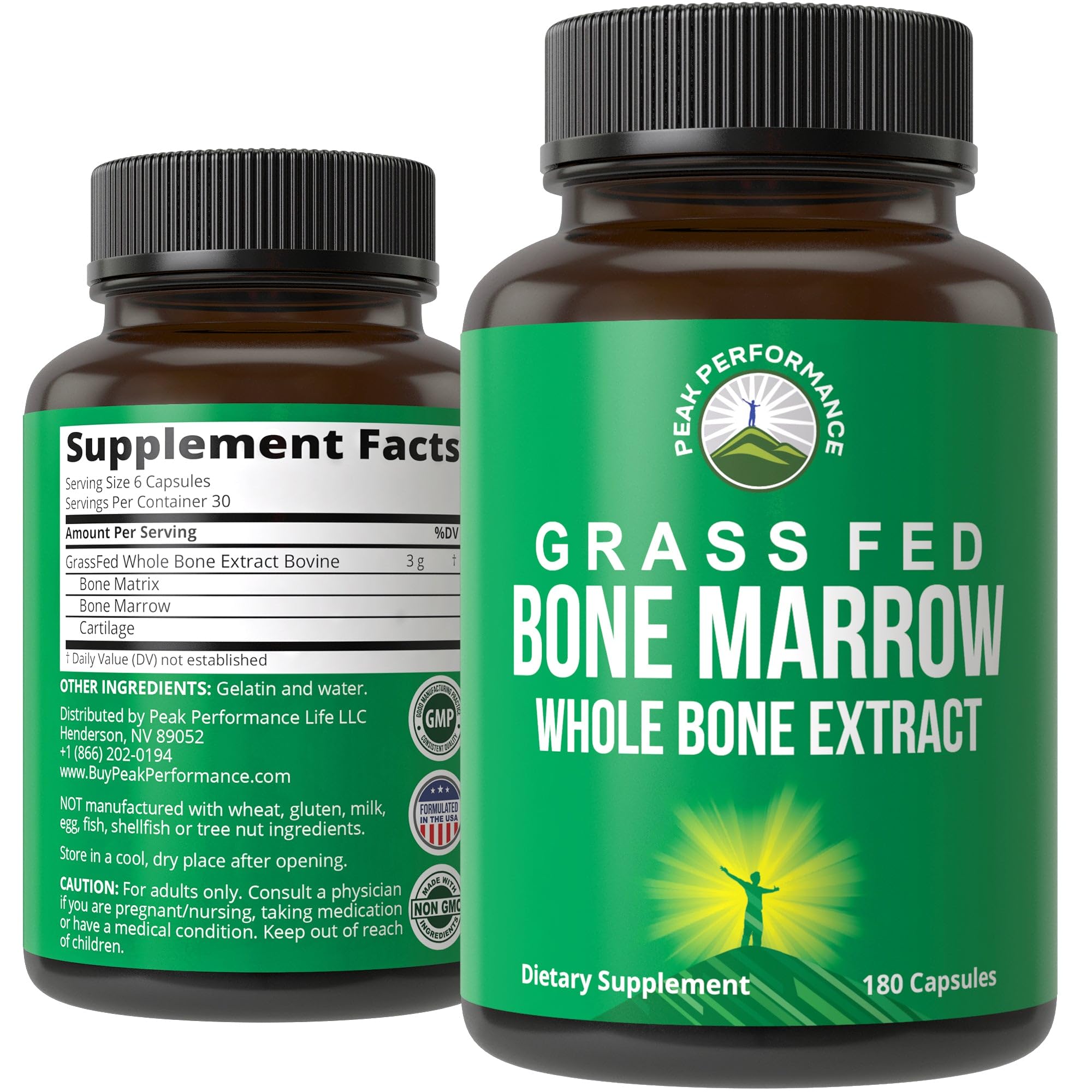 Peak Performance Bone Marrow Extract Capsules front view