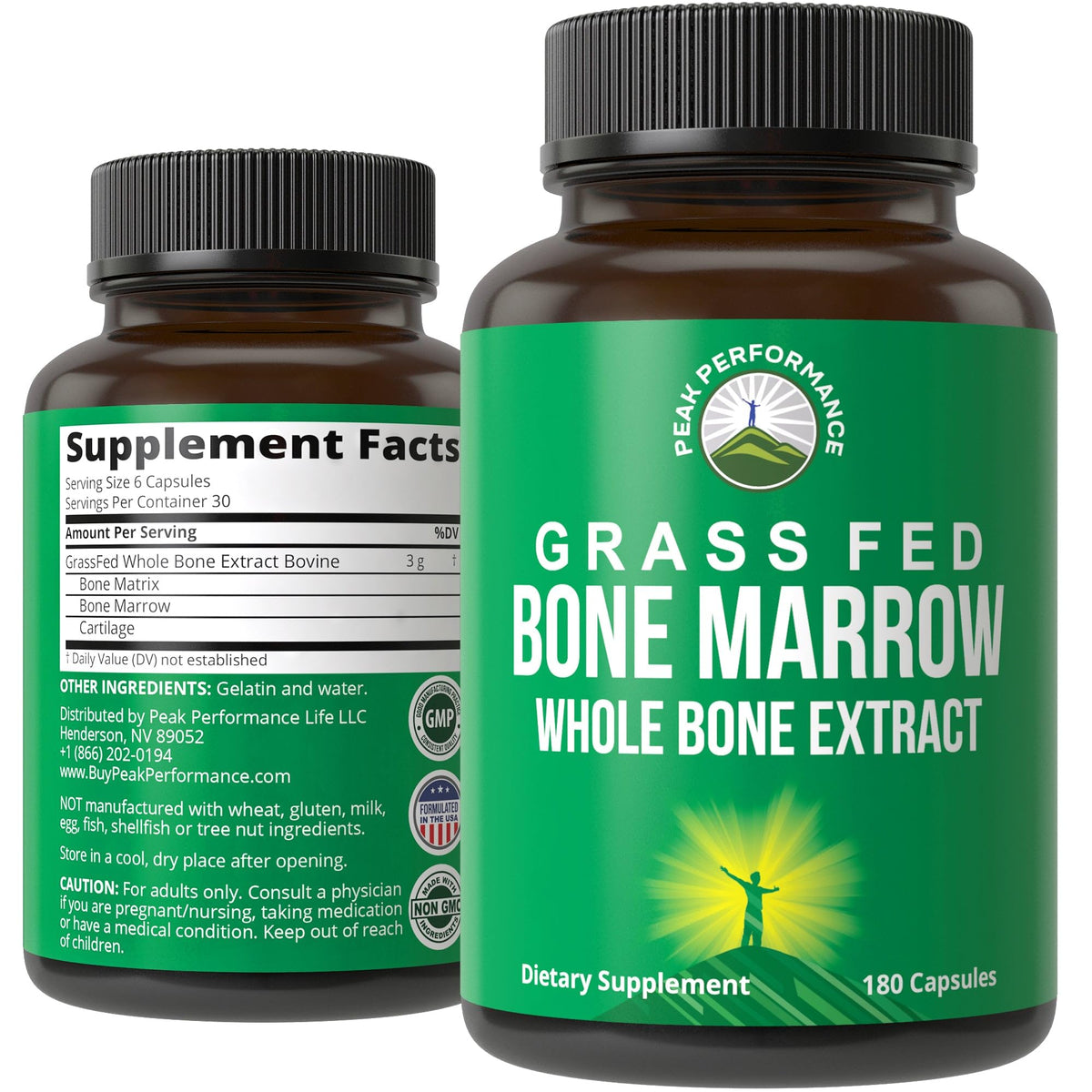 Peak Performance Bone Marrow Extract Capsules front view