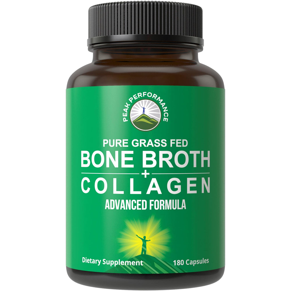Peak Performance Collagen Bone Broth Supplement front view