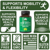 Peak Performance Collagen Bone Broth Supplement scoop with powder